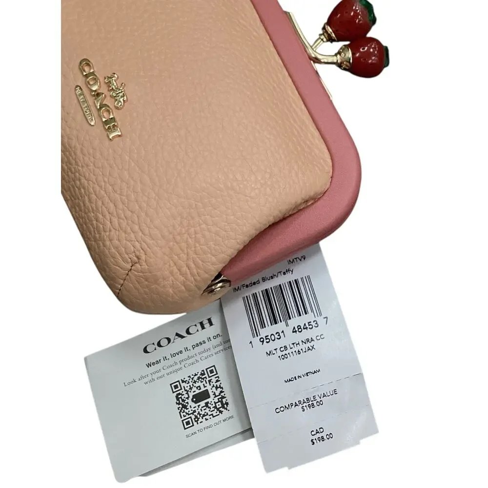 RARE Nora Kisslock Coach Strawberry Wallet